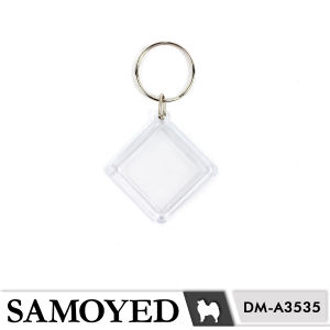 SAMOYED KYIN-FM1 Gantungan Kunci / Ganci Akrilik Transparan Bingkai / Pigura / Figura Foto / DIY Transparent Acrylic Insert Paper / Photo Key Ring / Chain / Keyring / Keychain