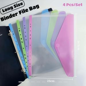 A4 Binder With 4 Pcs Loose Leaf Bags 11 Ring File Folder Paper Organizer File Bag Binder Pouch Set
