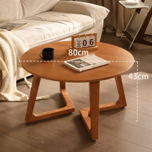 Solid Wood Cerise Coffee Table Small Apartment Minimalist Side Table Dining Table Living Room Balcony Home Silent round Table Tea Table