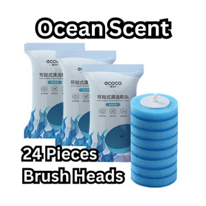 Wall-Mounted Disposable Toilet Brush Set - No Drilling Required 360° Cleaning with Brush Head Storage | No More Keeping Of Dirty Brush