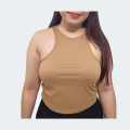 Bea Racer Croptop Sando – Plus Size, Cotton Spandex, Comfy Fit (L-2XL). 