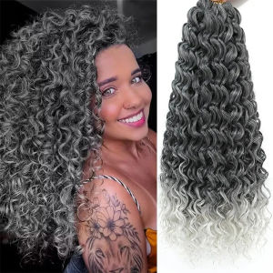 Synthetic Handmade Dreadlocks Extensions 10/14/18 Inch GOGO Curl Crochet Braids Hair Afro Water Wave Ombre hairstyle