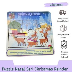 puzzle christmast deer Bahan MDF