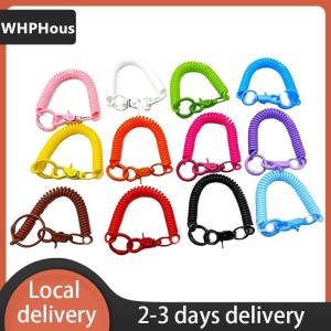 [COD] WHPHous Ship within 24 hours Colorful Lobster Clasp ID Card Holder Lanyard Keyring Anti-lost Spring Rope Retractable Keychain Mobile Phone Chain