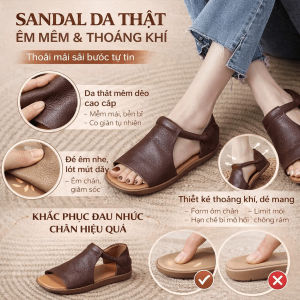 🎀Da Thật Cao Cấp/Đế Mềm Êm Ái🌟Dép Mùa Hè Phong Cách Hàn Quốc/Dép Quai Ngang Da Thật Thoáng Mát/Dép Mùa Hè Phong Cách Vintage/Dép Bệt Thiết Kế Đơn Giản Dễ Phối Đồ/Dép Nữ Đi Làm Thanh Lịch/Phù Hợp Nhiều Hoàn Cảnh/Màu Sắc Đa Dạng/Dép Da Thật Bền Đẹp