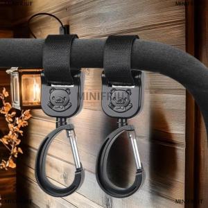 [COD] MINIFRIUT 1 2ชิ้นตะขอแขวนรถเข็นสำหรับแขวนรถเข็นสำหรับแขวนโลหะหมีตะขอรถเข็นเด็กและห่วง360องศาคลิปรถเข็นรถเข็นรถเข็น