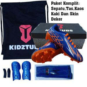 KIDZTUBS Sepatu Bola Anak Paket Komplit Sepatu Bola Tas Skin Deker Kaos Kaki Usia 6-10 Tahun Size 28 29 30 31 32 33 34 35 36 37 KDZ0943011525