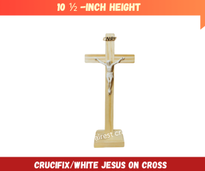 Table Cross Crucifix with Stand 10 1/2 inches Unique Design Catholic Devotions