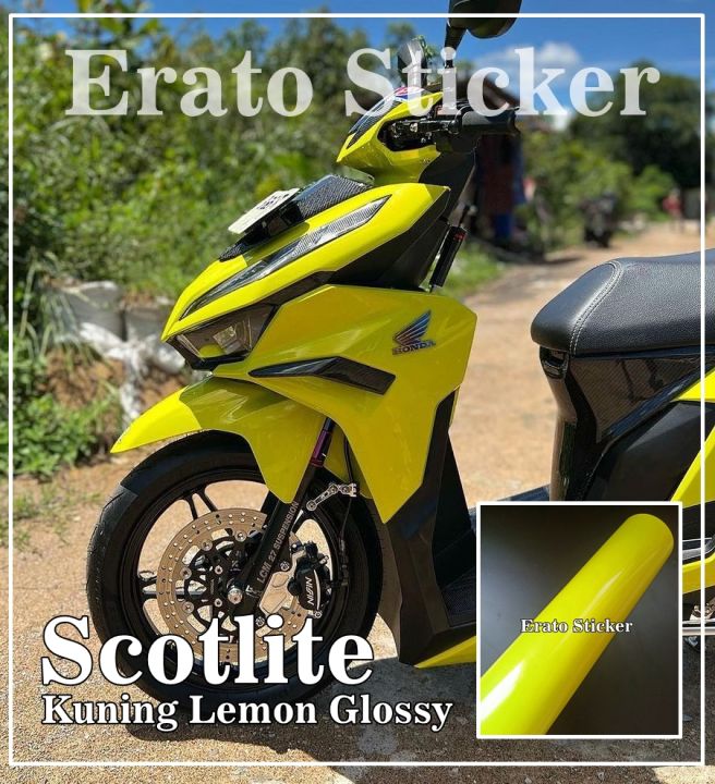 Scotlite Stiker Motor Kuning Lemon Glosy Scotlite Yellow Lemon Glosy