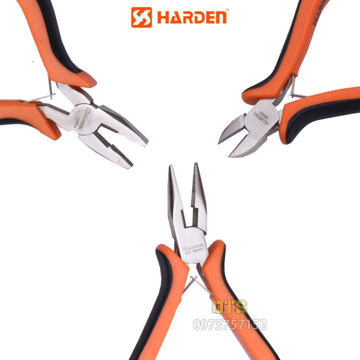 Bộ 3 kìm mini, Kìm điện, kìm cắt và kìm nhọn trợ lực HARDEN, TOLSEN 4.5 ...