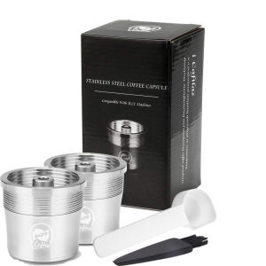 【i Cafilas】[YI0B] Reusable Coffee Capsule Refillable Pods Stainless Steel Reusable Filters Cup Dripper Tamper Crema Maker for Illy Machine X7.1X8X9IllY3IllY3.2IllY1.1IllY5