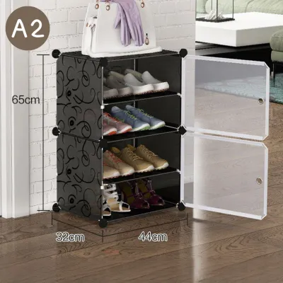 A1-A2 (1แถว4ชั้น)ชั้นวางรองเท้าพลาสติกที่เรียบง่าย อเนกประสงค์ มาพร้อมกับความจุขนาดใหญ่ และฝาปิดอย่างดี แยกชั้นวางได้อิสระ