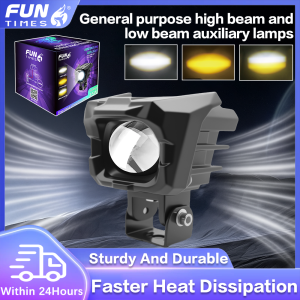 Motorcycle Universal LED Spotlight 3-Color Ballastless Large Lens Ultra Bright Spotlight