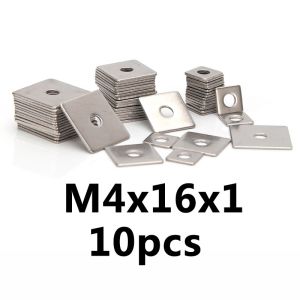 304 thép không gỉ phẳng Gasket M3 M4 M5 M6 M8 M10 vuông phẳng máy giặt Pad Spacer độ dày 1mm 1.5mm 2mm 3mm công cụ tự làm