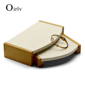 Oirlv Wooden Ring Earrings Bracelet Necklace Jewelry Storage Organizer Display Tray Holder Multifunctional Jewelry Showcase Display Stand SM032