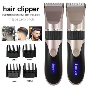 Hair Clipper for Men Adult Ceramic Hair Cutting Machine Electric Barber Beard Trimmer USB Rechargeable Cordless Hair Shaver