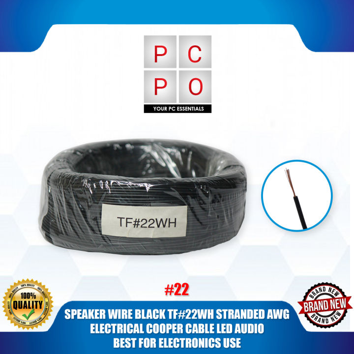 SPEAKER WIRE BLACK TF22WH STRANDED AWG, ELECTRICAL COOPER CABLE LED