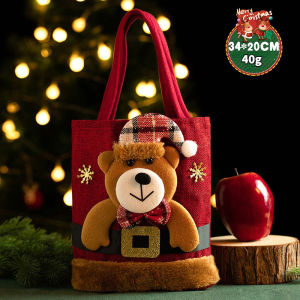 Christmas Loot Bag Cute 3D Christmas Character Mini Tote Handbag Christmas Party Gift Candy Bag