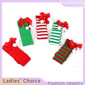 [COD] liuchuanbing Jewellery Christmas Ornaments Socks Striped Long Stockings Christmas Decorations High Socks for Girls Striped Knee Socks