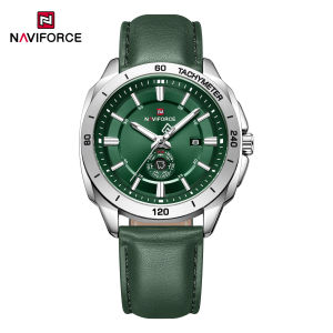NAVIFORCE Original Mens Business Watch Leather Strap 30m Waterproof Quartz Movement Calendar Luminous Hands Round Case Mens Fashion Watch NF9269