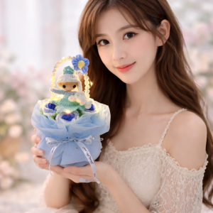 [SG] Disney Princess Inspired Crotchet Doll Flower Bouquet Birthday Graduation Valentine Housewarming Gift