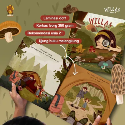 [Ready Stock] WILLA & JAMUR (Boardbook Berfitur) & Kaca Pembesar