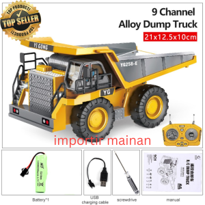YIGONG 258 21 258-21 mainan remote control rc dump truck alat berat