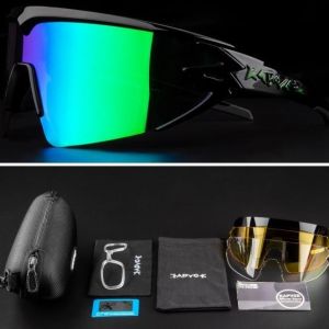 Kacamata Sepeda Kapvoe SHARKS PKE9010-1LENS Kaca Mata Model Hiu Polarized Lens Anti UV Sunglasses Sport Olahraga Running Gowes Cycling Bersepeda Outdoor