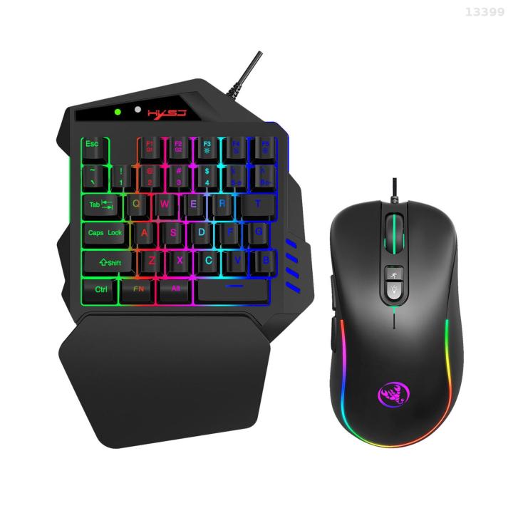 One Handed Gaming Keyboard And Mouse Combo V500 RGB Gaming Keypads And ...