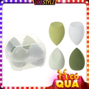 Set 4 Bông Trang Điểm Ướt Và Khô QQ Trứng Có Hộp - 100style