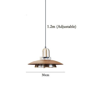 Vintage Bauhaus Walnut Grain Pendant Light Japanese Iron Dining Light Cafe Decorative Hanging Light Wabi-Sabi Kitchen Bar Counter Chandelier Ceiling Lights Minimalist Bedroom Bedside Chandelier Lampu Gantung 吊灯