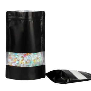 ถุงซิปล็อค ถุงฟอยด์ เจาะหน้าต่าง ตั้งได้ หลากสี (100 ใบแพค)