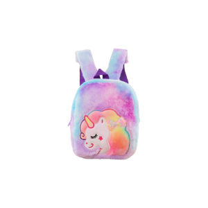 MD-T54 Tas Ransel Anak Karakter Kuda Pony Rainbow Model Bulu Halus / Tas Sekolah Anak Paud TK Lucu