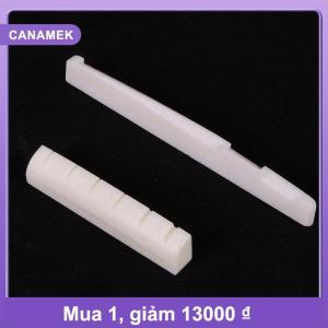 【CANAMEK】 Ivory bridge saddle and slotted nut suitable for 6-string acoustic guitar