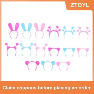 【ZTOYL】 5 cái Nhà búp bê thu nhỏ Headband Thỏ Mèo Gấu tai đầu ban nhạc búp bê mini tóc phụ kiện tóc cho búp bê 30cm