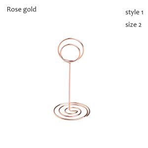 ROLL 1pc Romantic Rose Gold Desktop Decoration Wedding Supplies Photos Clips Place Card Table Numbers Holder Clamps Stand