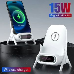 495HS 15W Sạc điện thoại từ không dây Với 3 đầu từ Sạc nhanh Giá đỡ điện thoại nam châm Theo chiều dọc hoặc chiều ngang Làm mát thông minh Bộ sạc điện thoại hình ghế Điện thoại di động