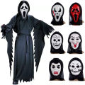 Hittime Halloween Scary Mask Scream Ghost Face Plastic Witches Mask Horror Killer Full Head Masks Movie Cosplay Costume Props. 