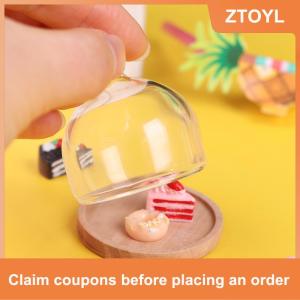 【ZTOYL】 Lọ Kẹo thu nhỏ Nhà búp bê 1:12 khay trái cây tráng miệng thủy tinh đồ chơi trang trí nhà búp bê