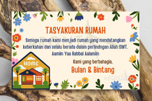 Kartu Tasyakuran Rumah - Kartu Tasyakuran Rumah Baru - Kartu Tasyakuran Pindahan Rumah - Syukuran Rumah - Syukuran Pindahan Rumah