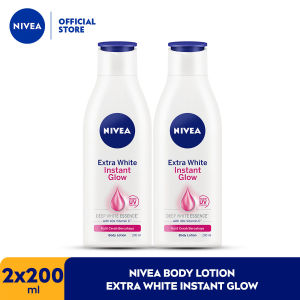 (PAKET HEMAT ISI 2) NIVEA Body Lotion Extra Bright Instant Glow SPF15 190ml - Hand body lotion moisturizer mencerahkan kulit kusam bercahaya badan glowing brightening tone up melembabkan SPF UV sunscreen - 40x Vitamin C UVA UVB Filter 8 Super food
