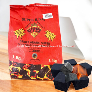 Super BBQ 1kg Briket Arang Super Untuk Alat Panggang Barbeque Briket Briquettes Arang Lebih Tahan Lama Tidak Mudah Habis