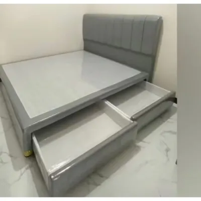 Divan / Dipan Kasur LACI BESAR + Sandaran Salur Kain Oscar