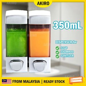 AKIRO HOME Malaysia Single Double Head Liquid Soap Dispenser Wall-mounted Bathroom Liquid Container 350ml Bathroom Soap Shampoo Box Sanitizer Dispenser Lotion Liquid Pump 71