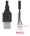 USB 2.0 A MALE  to MICRO JST PH2.0 PLUG MALE/ FEMALE 4-PIN, BEST FOR EXTENSION CABLE. 