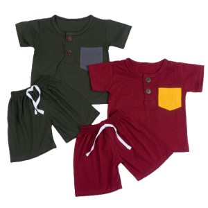 AYDA - Setelan Anak Cowok KIANO Celana Pendek/ Set Anak KAINER Laki-laki / Playset Anak Kainer / Set Kiano 1-4 thn