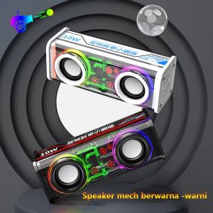 Speaker Bluetooth Mini LED Portable V8 Dual LED Transparan Pemakaian Batrei Tahan Lama Dengan Kapasitas Batrei 1800mAh