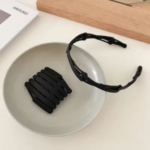 Foldable Hairbands Women Retractable Portable Telescopic Toothed Non-slip Ear of Wheat Hair Tie Stretchable Headwear