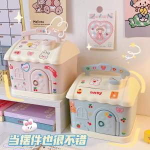 Namiki Cute Small House Design Large Capacity Plastic Piggy Bank With Free Sticker Tabung存钱筒