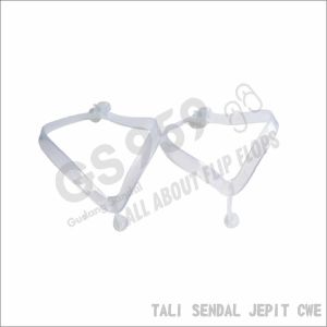 Tali Sendal Jepit Cewek Warna Jelly (Putih Transparan)